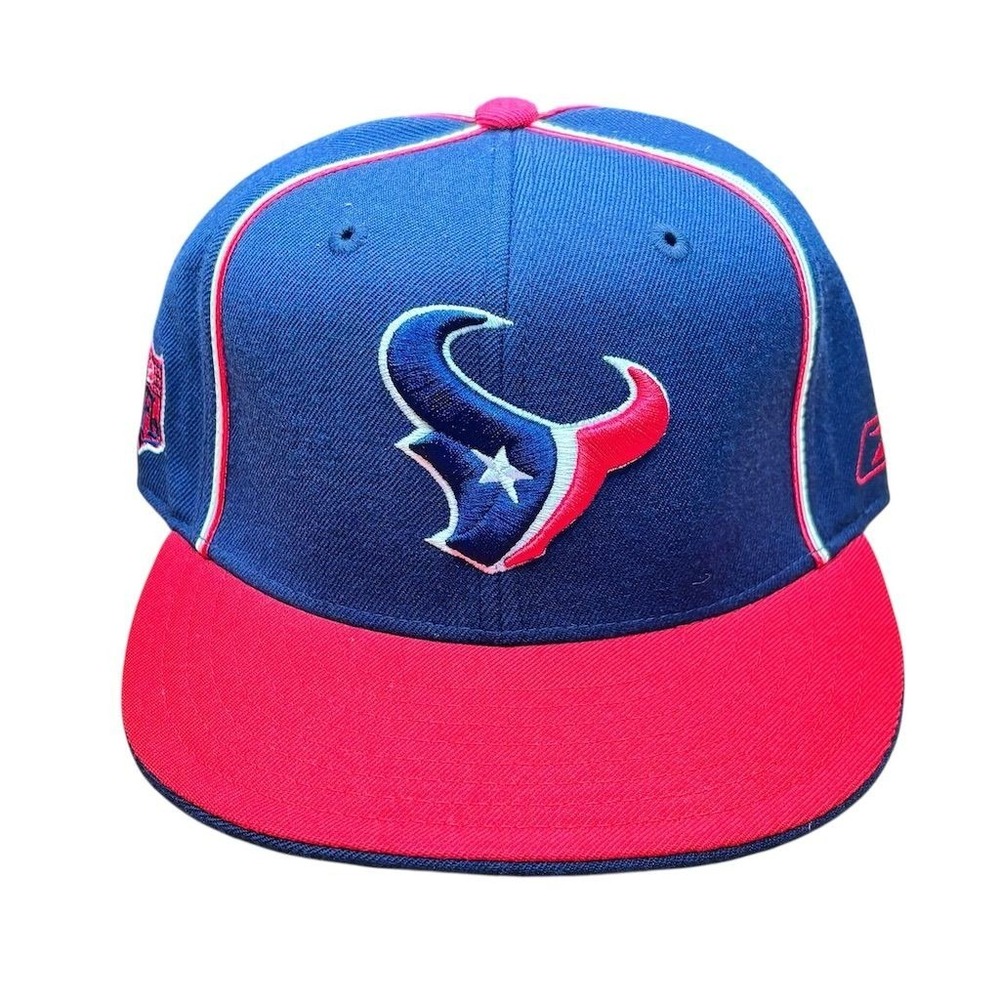 Vintage Reebok‎ Houston Texans NFL Fitted Hat 7 1/8 Blue Cap Unisex Adult